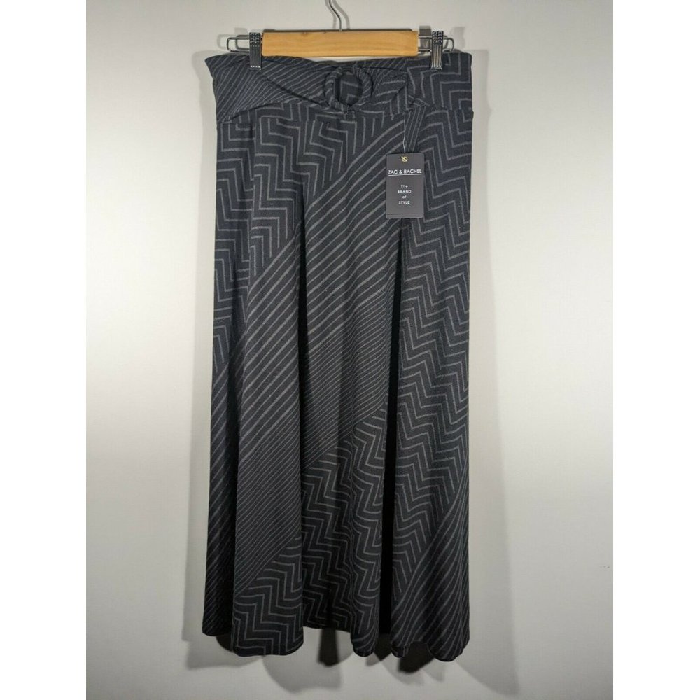 NEW Zac & Rachel Chevron Stripe Grey Maxi Skirt Women's Size S - Picture 1 of 5